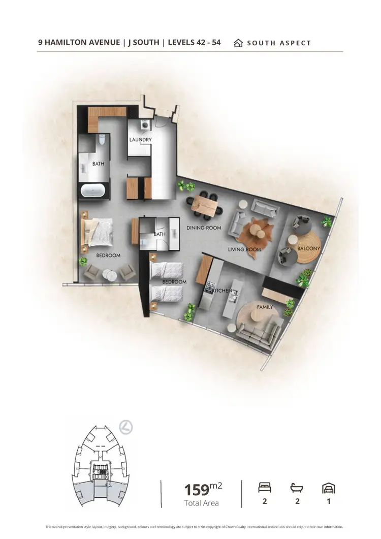 Floorplan of Homely apartment listing, Level 51/5107/9 Hamilton Avenue, Surfers Paradise QLD 4217