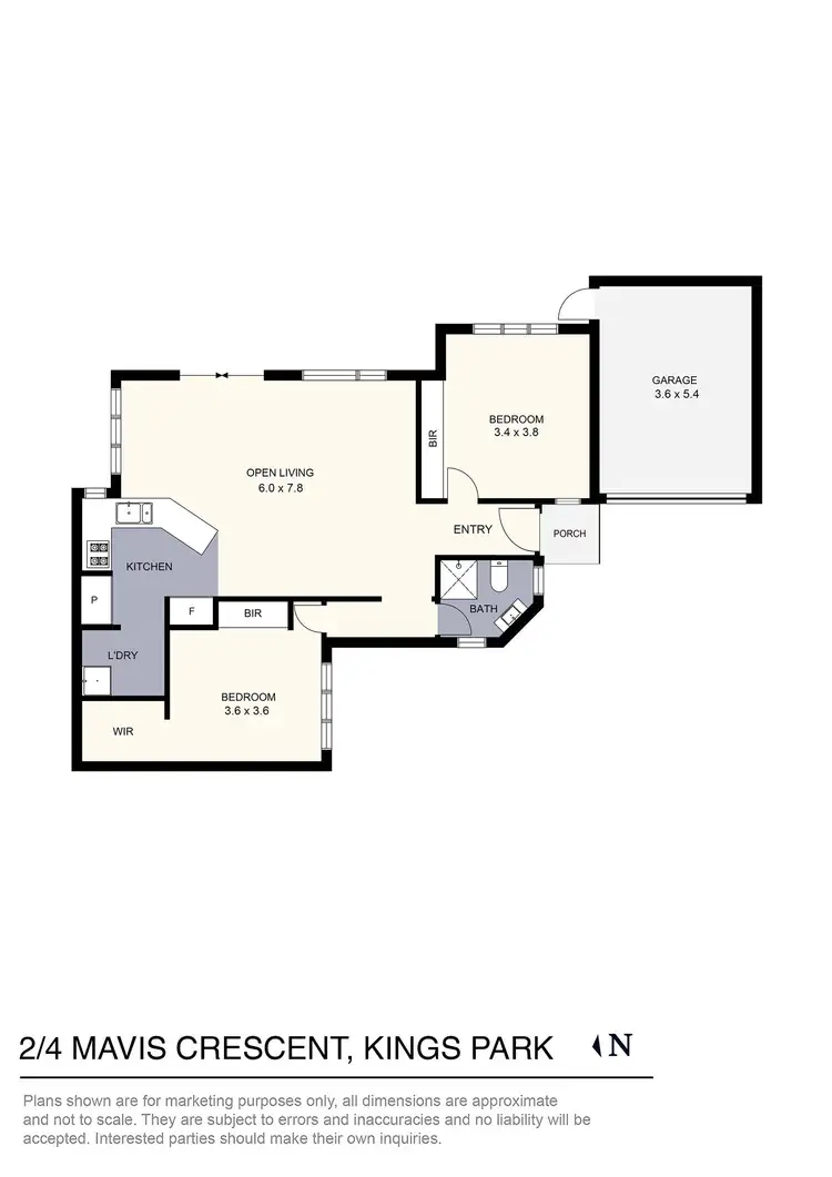 Floorplan of Homely unit listing, 2/4 Mavis Crescent, Kings Park VIC 3021