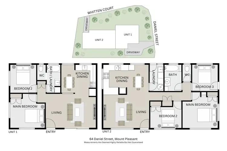 Floorplan of Homely semi-detached listing, 1&2/64 Daniel Street, Mount Pleasant QLD 4740