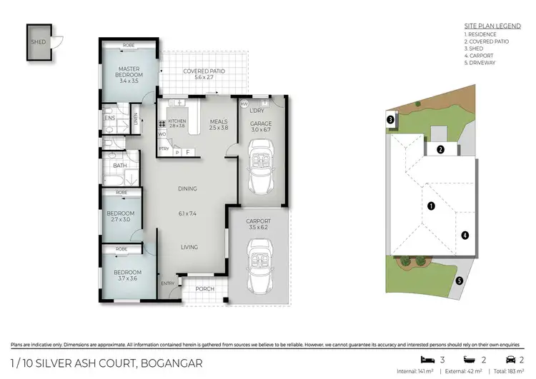 Floorplan of Homely semi-detached listing, 1/10 Silver Ash Court, Bogangar NSW 2488