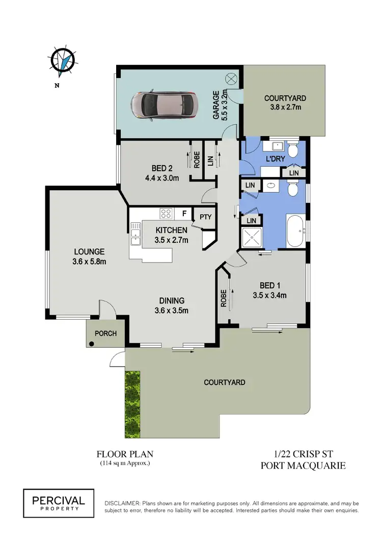 Floorplan of Homely villa listing, 1/22 Crisp Street, Port Macquarie NSW 2444