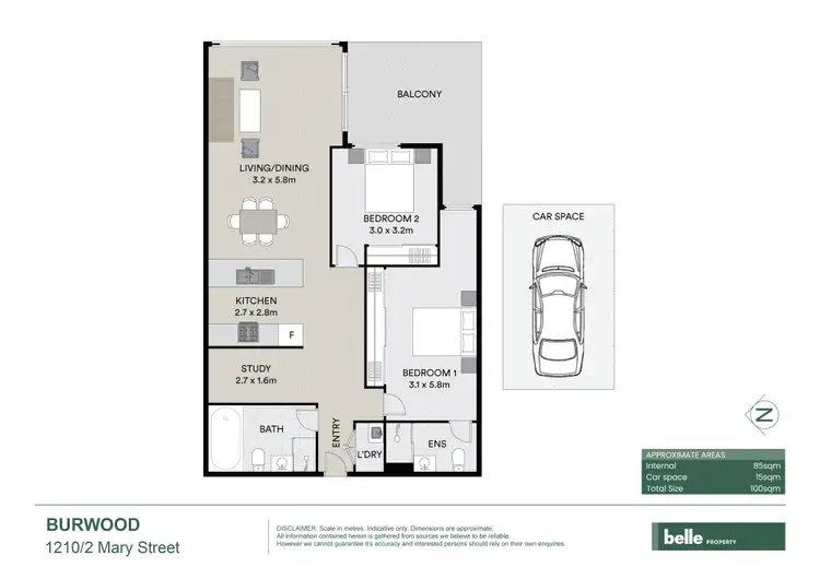 Floorplan of Homely apartment listing, 1210/2 Mary Street, Burwood NSW 2134