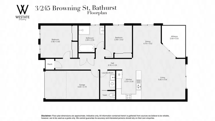 Floorplan of Homely unit listing, 3/245 Browning Street, Bathurst NSW 2795