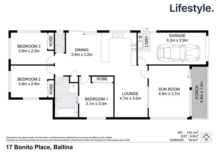 Floorplan of Homely house listing, 17 Bonito Place, Ballina NSW 2478
