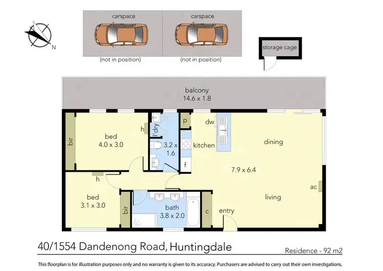 Floorplan of Homely apartment listing, 40/1554-1556 Dandenong Road, Huntingdale VIC 3166