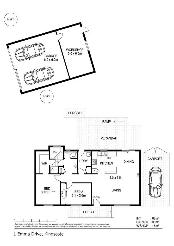 Floorplan of Homely house listing, 1 Emma Drive, Kingscote SA 5223