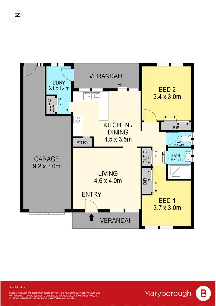 Floorplan of Homely unit listing, 2/4 Harkness Street, Maryborough VIC 3465