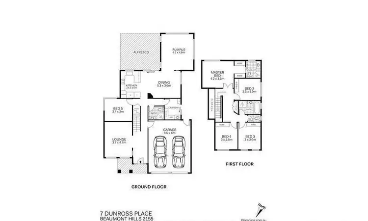 Floorplan of Homely house listing, 7 Dunross Place, Beaumont Hills NSW 2155