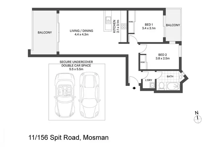 Floorplan of Homely apartment listing, 11/156-162 Spit Road, Mosman NSW 2088