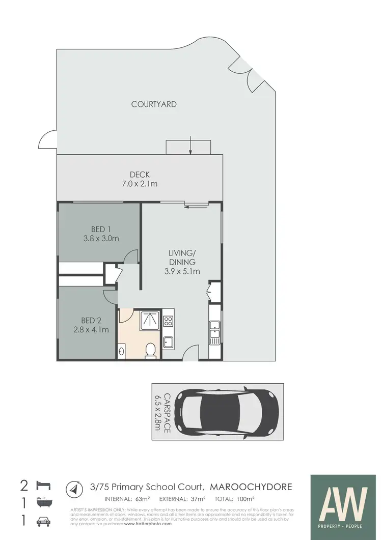 Floorplan of Homely unit listing, 3/75 Primary School Court, Maroochydore QLD 4558