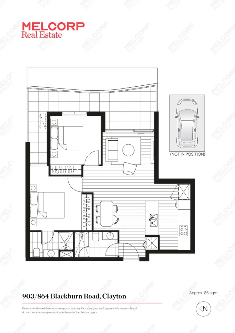 Floorplan of Homely apartment listing, M-City 903/864 Blackburn Road, Clayton VIC 3168