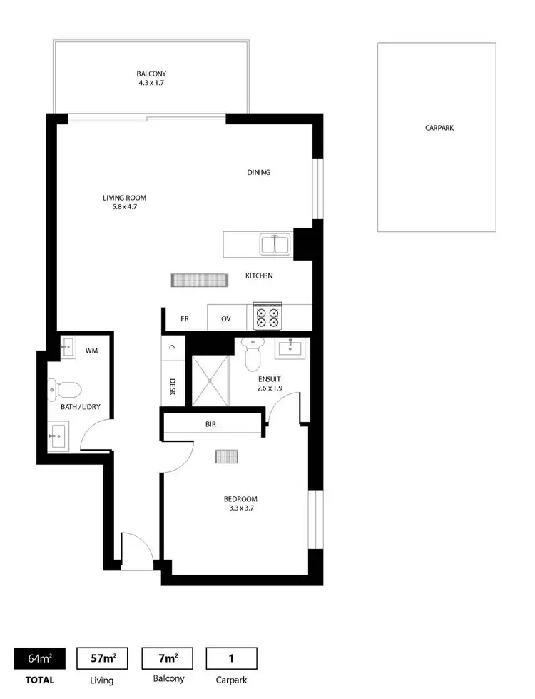 Floorplan of Homely apartment listing, 504/18 Surflen Street, Adelaide SA 5000