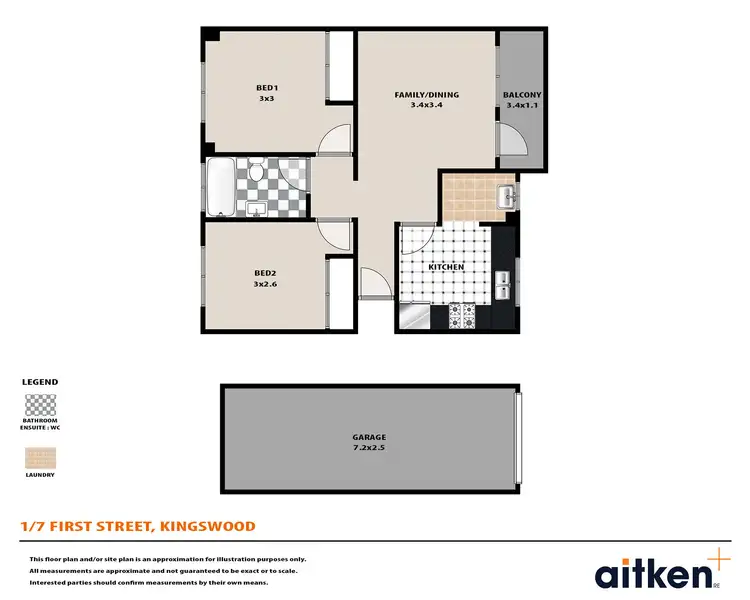 Floorplan of Homely apartment listing, 1/7 First Street, Kingswood NSW 2747