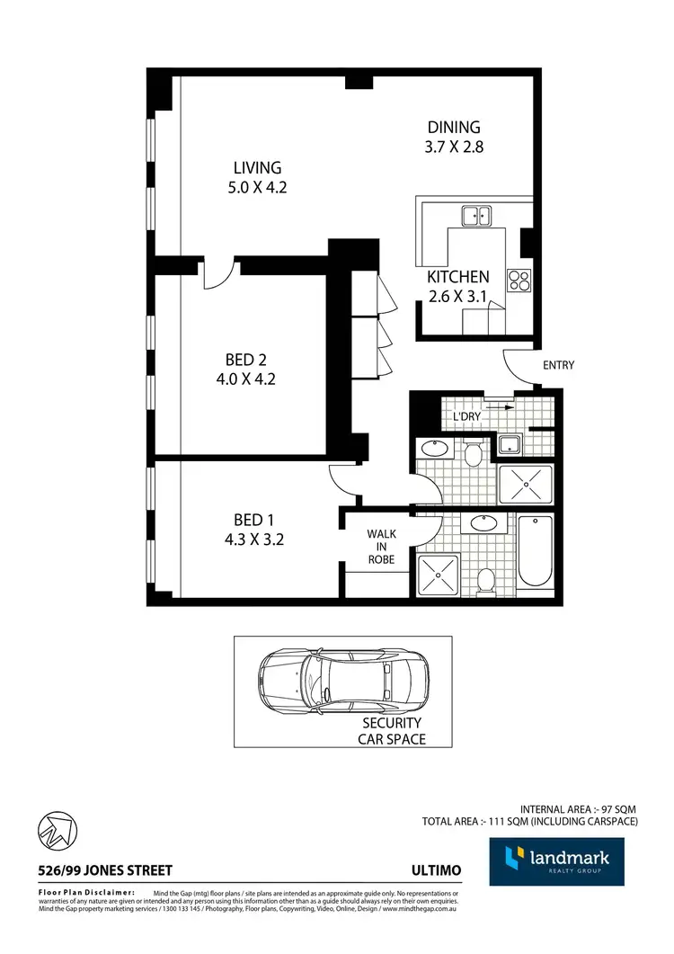 Floorplan of Homely apartment listing, 526/99 Jones Street, Ultimo NSW 2007