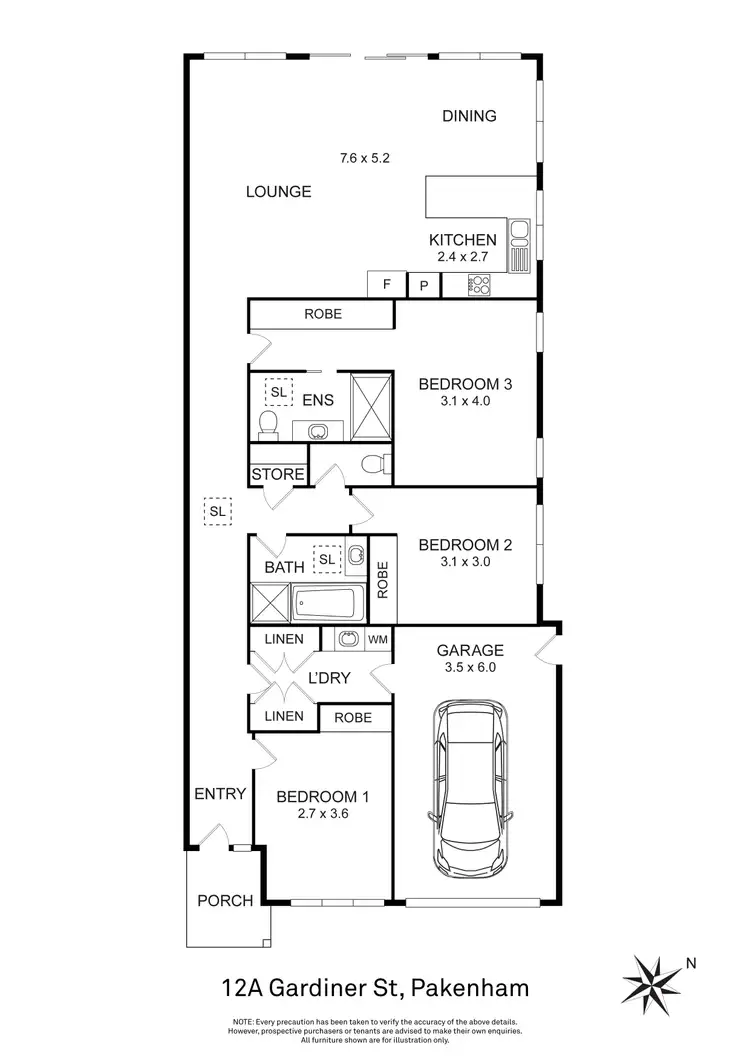 Floorplan of Homely house listing, 12 Gardiner Street, Pakenham VIC 3810