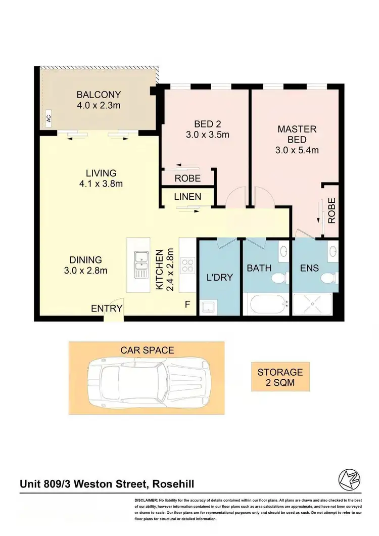Floorplan of Homely apartment listing, 809/3 Weston Street, Rosehill NSW 2142