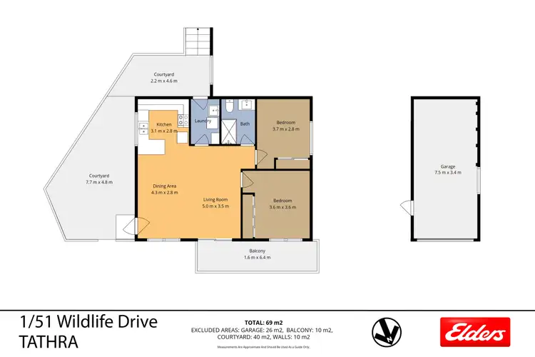 Floorplan of Homely unit listing, 1/51 Wildlife Drive, Tathra NSW 2550
