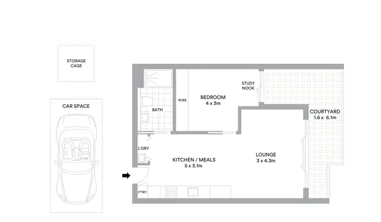 Floorplan of Homely apartment listing, 1/1A Peel Street, Windsor VIC 3181
