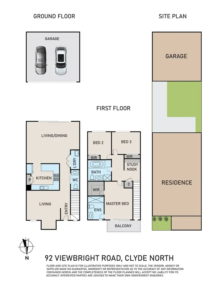Floorplan of Homely townhouse listing, 92 Viewbright Road, Clyde North VIC 3978