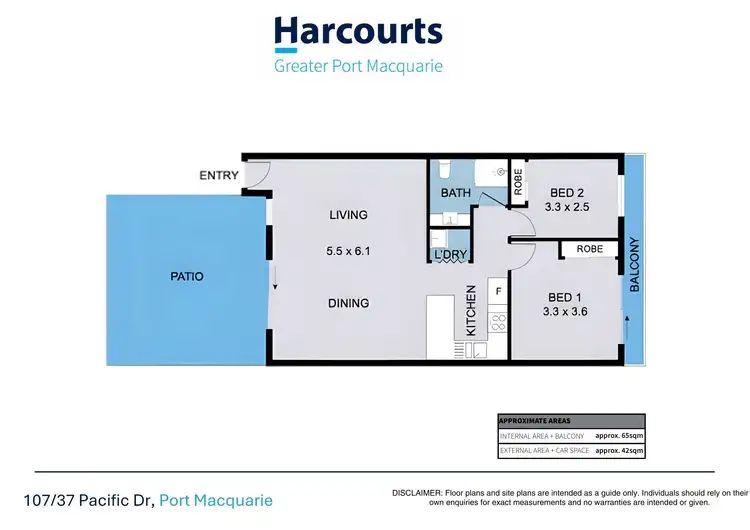 Floorplan of Homely unit listing, 107/37 Pacific Drive, Port Macquarie NSW 2444