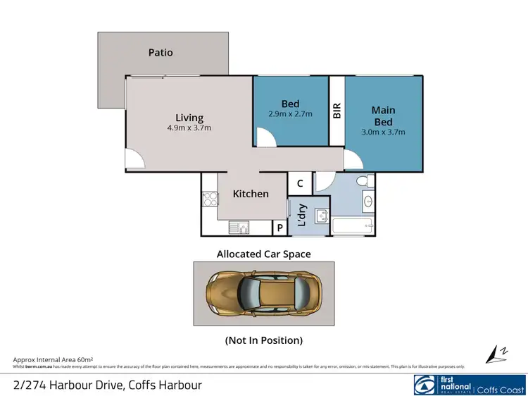 Floorplan of Homely unit listing, 2/274 Harbour Drive, Coffs Harbour NSW 2450