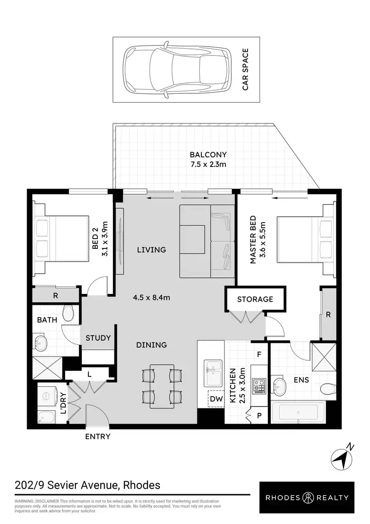 Floorplan of Homely apartment listing, 202/9 Sevier Avenue, Rhodes NSW 2138