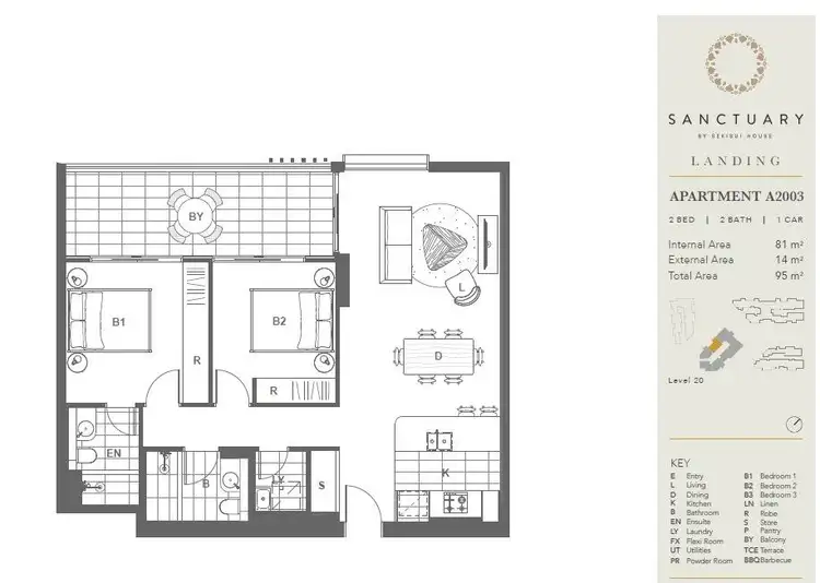 Floorplan of Homely apartment listing, 2003/14 Hill Road, Wentworth Point NSW 2127