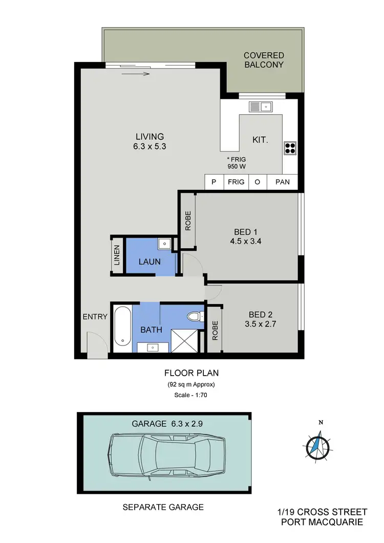 Floorplan of Homely unit listing, 1/19 Cross Street, Port Macquarie NSW 2444