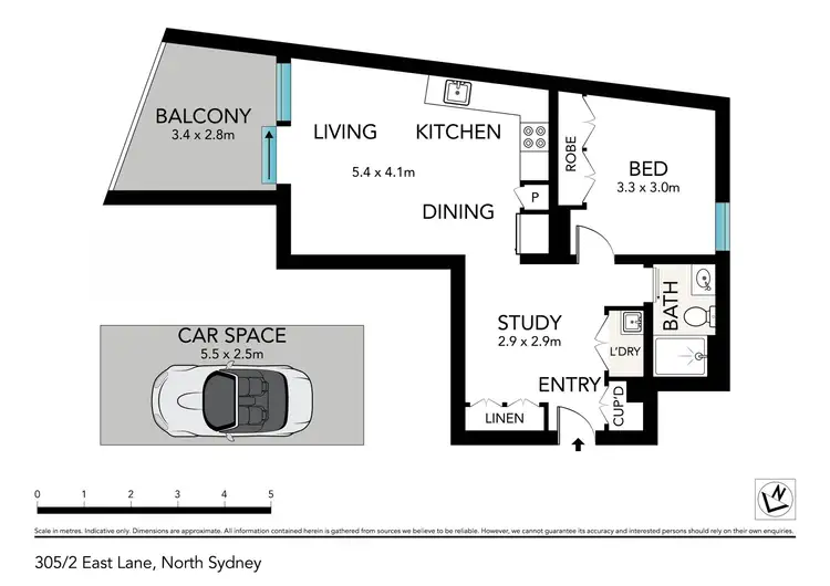 Floorplan of Homely unit listing, 305/2 East Lane, North Sydney NSW 2060