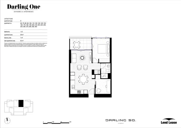Floorplan of Homely apartment listing, 3096/65 Tumbalong Boulevard, Haymarket NSW 2000