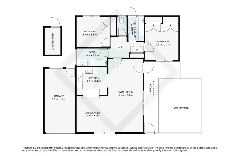 Floorplan of Homely unit listing, 2/5 Eleanore Court, West Wodonga VIC 3690