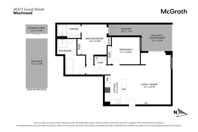 Floorplan of Homely apartment listing, 303/2 Good Street, Westmead NSW 2145