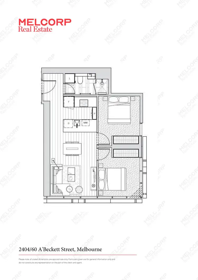 Floorplan of Homely apartment listing, 2404/60 A'beckett Street, Melbourne VIC 3000