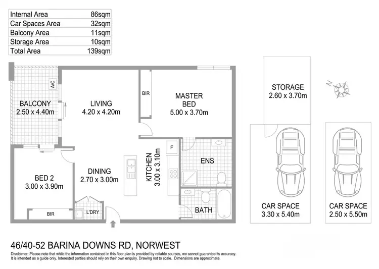 Floorplan of Homely apartment listing, 46/40-52 Barina Downs Road, Norwest NSW 2153