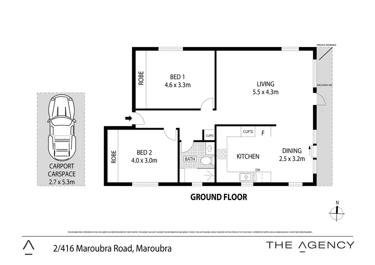 Floorplan of Homely apartment listing, 2/416 Maroubra Road, Maroubra NSW 2035