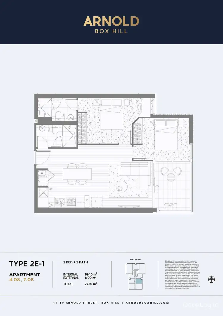 Floorplan of Homely apartment listing, 408/17-19 Arnold Street, Box Hill VIC 3128
