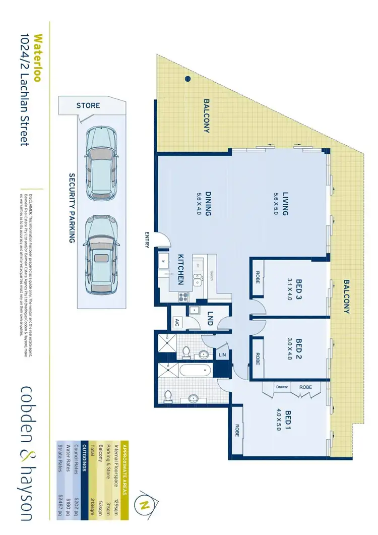 Floorplan of Homely apartment listing, 1024/2 Lachlan Street, Waterloo NSW 2017