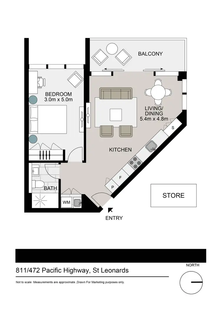 Floorplan of Homely apartment listing, 811/472 Pacific Highway, St Leonards NSW 2065