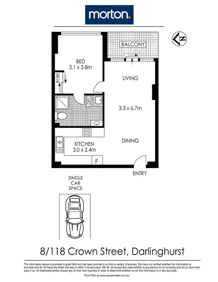 Floorplan of Homely apartment listing, Level 1/8/118-126 Crown Street, Darlinghurst NSW 2010