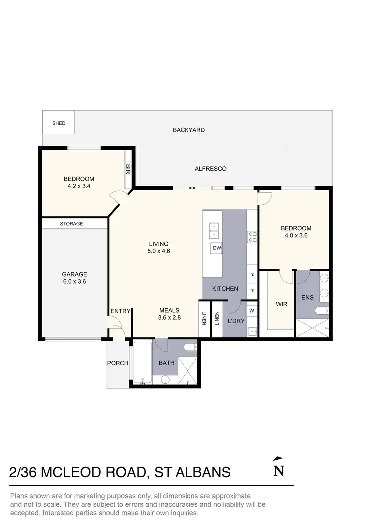 Floorplan of Homely unit listing, 2/36 McLeod Road, St Albans VIC 3021