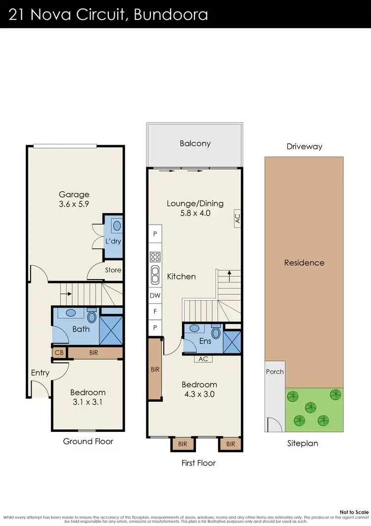 Floorplan of Homely townhouse listing, 21 Nova Circuit, Bundoora VIC 3083