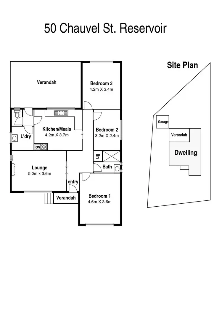 Floorplan of Homely house listing, 50 Chauvel Street, Reservoir VIC 3073