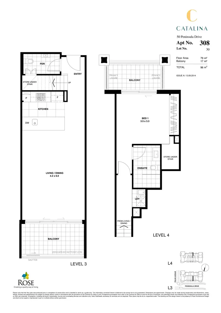 Floorplan of Homely apartment listing, 308/50 Peninsula Drive, Breakfast Point NSW 2137