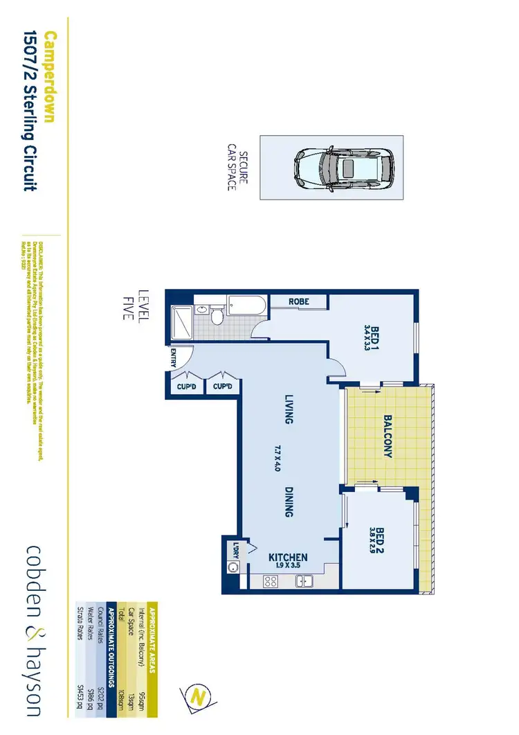 Floorplan of Homely apartment listing, 1507/2 Sterling Circuit, Camperdown NSW 2050