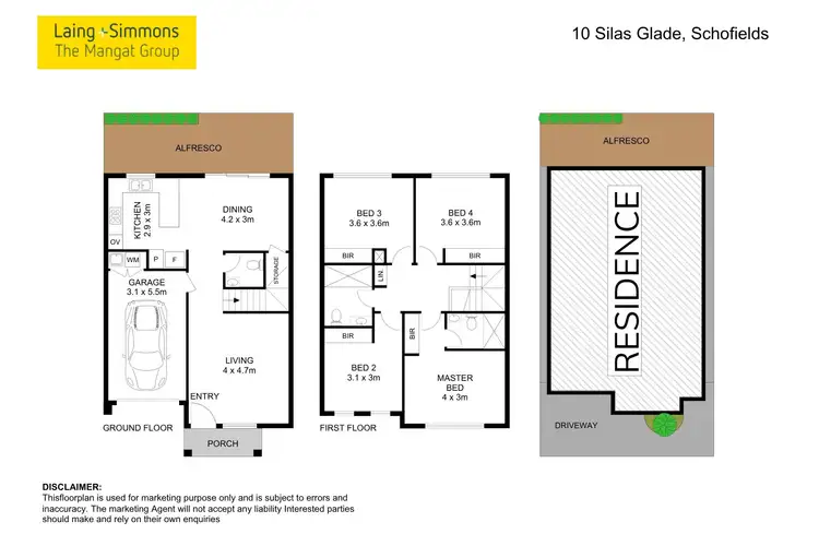 Floorplan of Homely townhouse listing, 10 Silas Glade, Schofields NSW 2762