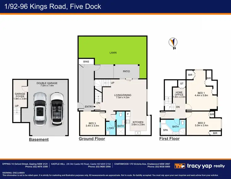 Floorplan of Homely townhouse listing, 1/92-96 Kings Road, Five Dock NSW 2046
