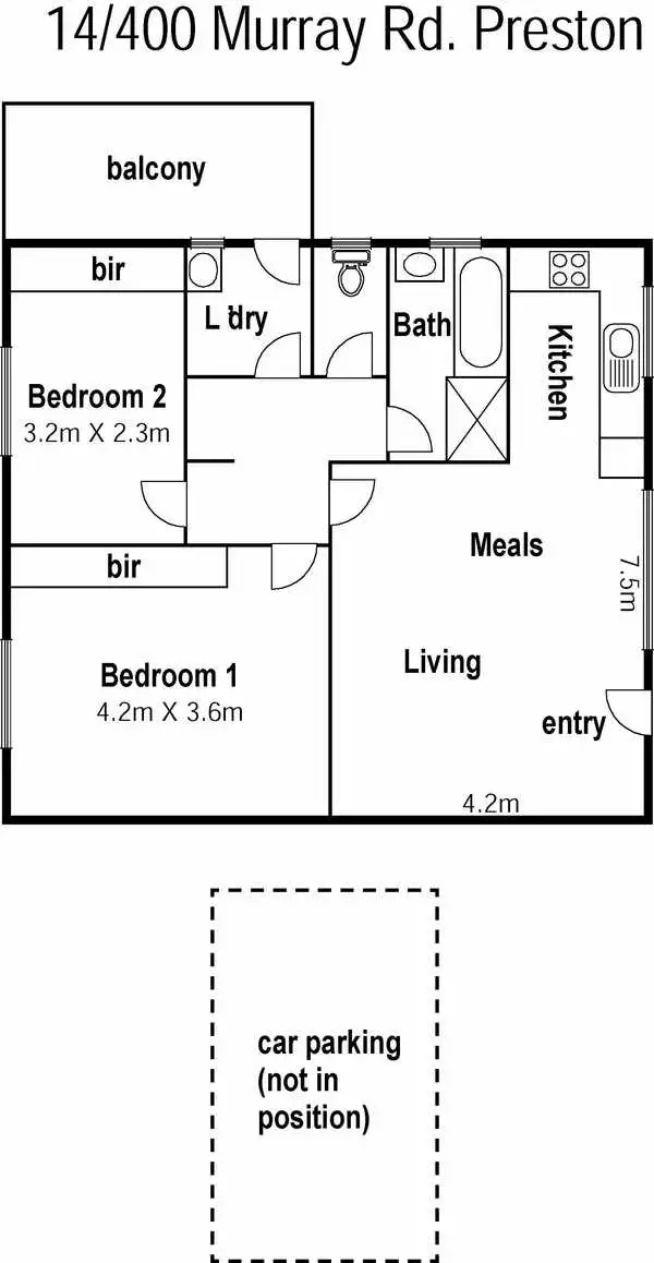 Floorplan of Homely apartment listing, 14/400 Murray Road, Preston VIC 3072