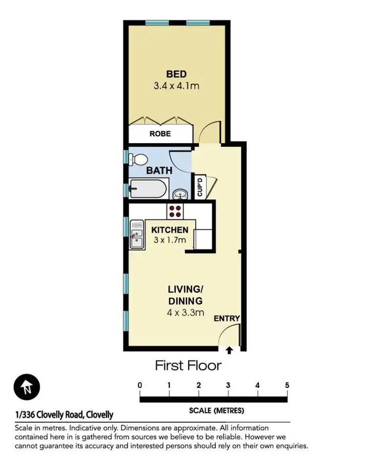 Floorplan of Homely unit listing, 1/336 Clovelly Road, Clovelly NSW 2031