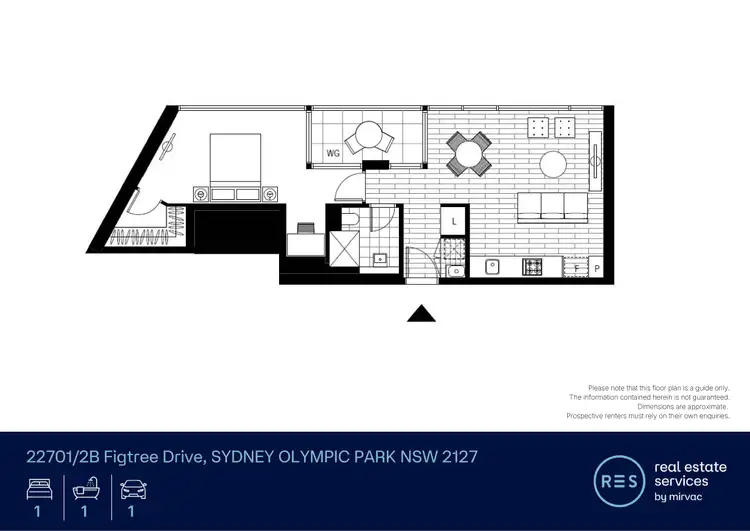 Floorplan of Homely apartment listing, 22701/2B Figtree Drive, Sydney Olympic Park NSW 2127