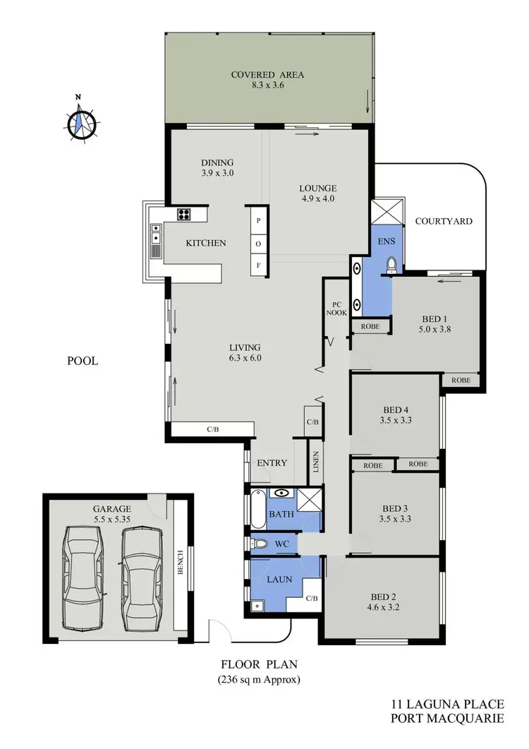 Floorplan of Homely house listing, 11 Laguna Place, Port Macquarie NSW 2444